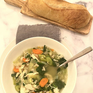 Chicken Barley and Spinach Soup
