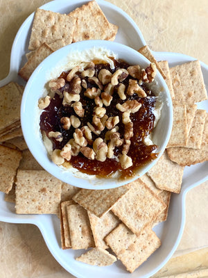 Whipped Brie with Fig Jam & Walnuts