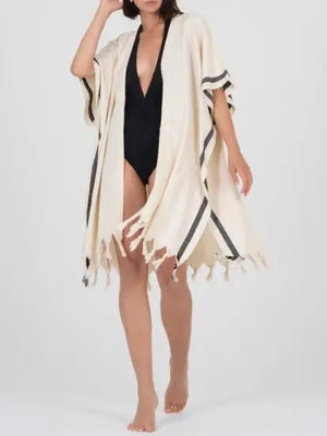 Natural Kimono with Single Stripe