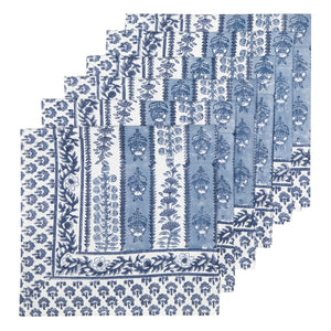 Avignon Napkins Blue & Marine, Set of 6