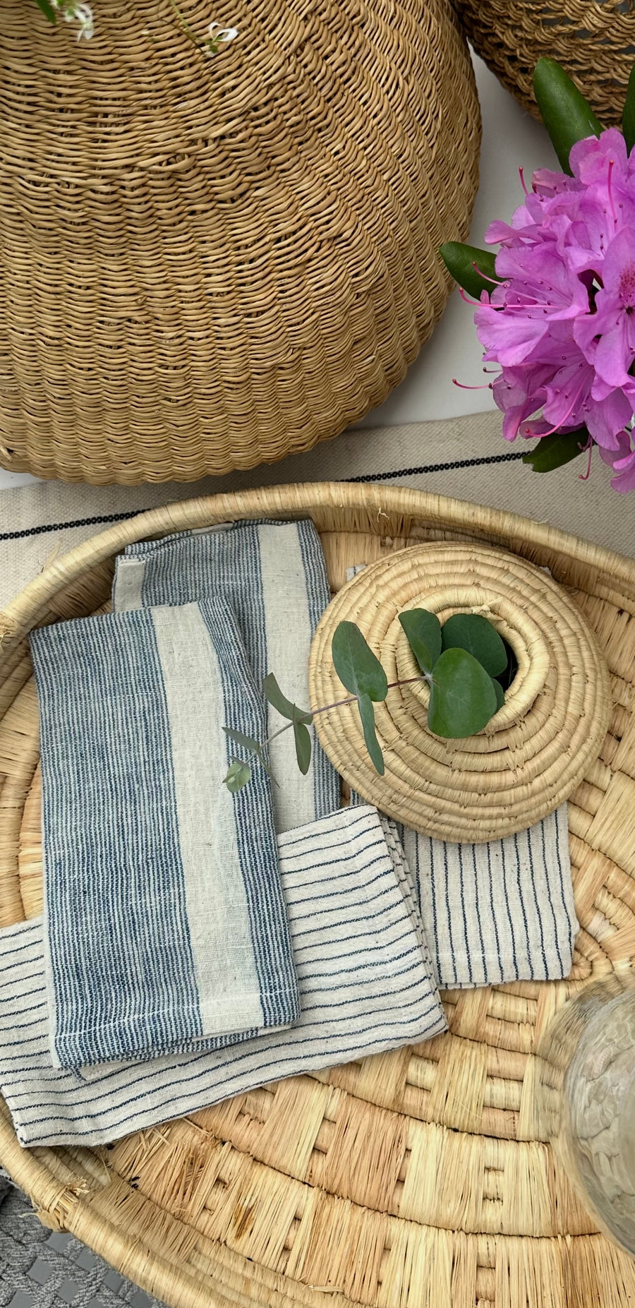 Journey - Blue Napkin (Set of 4), Handwoven Organic Cotton