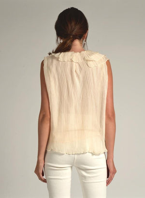 Ruffle Creme Tank Blouse