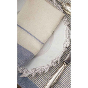 Linen and Cotton Napkins Bicolor Borders Stripes (Set of 4)