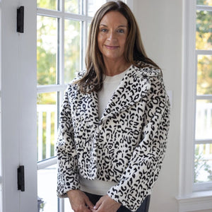 Cheetah Print Faux Fur Short Jacket