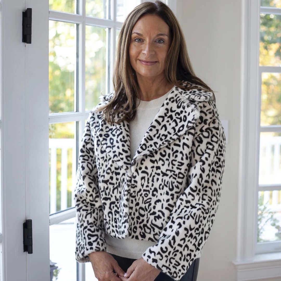 Cheetah Print Faux Fur Short Jacket