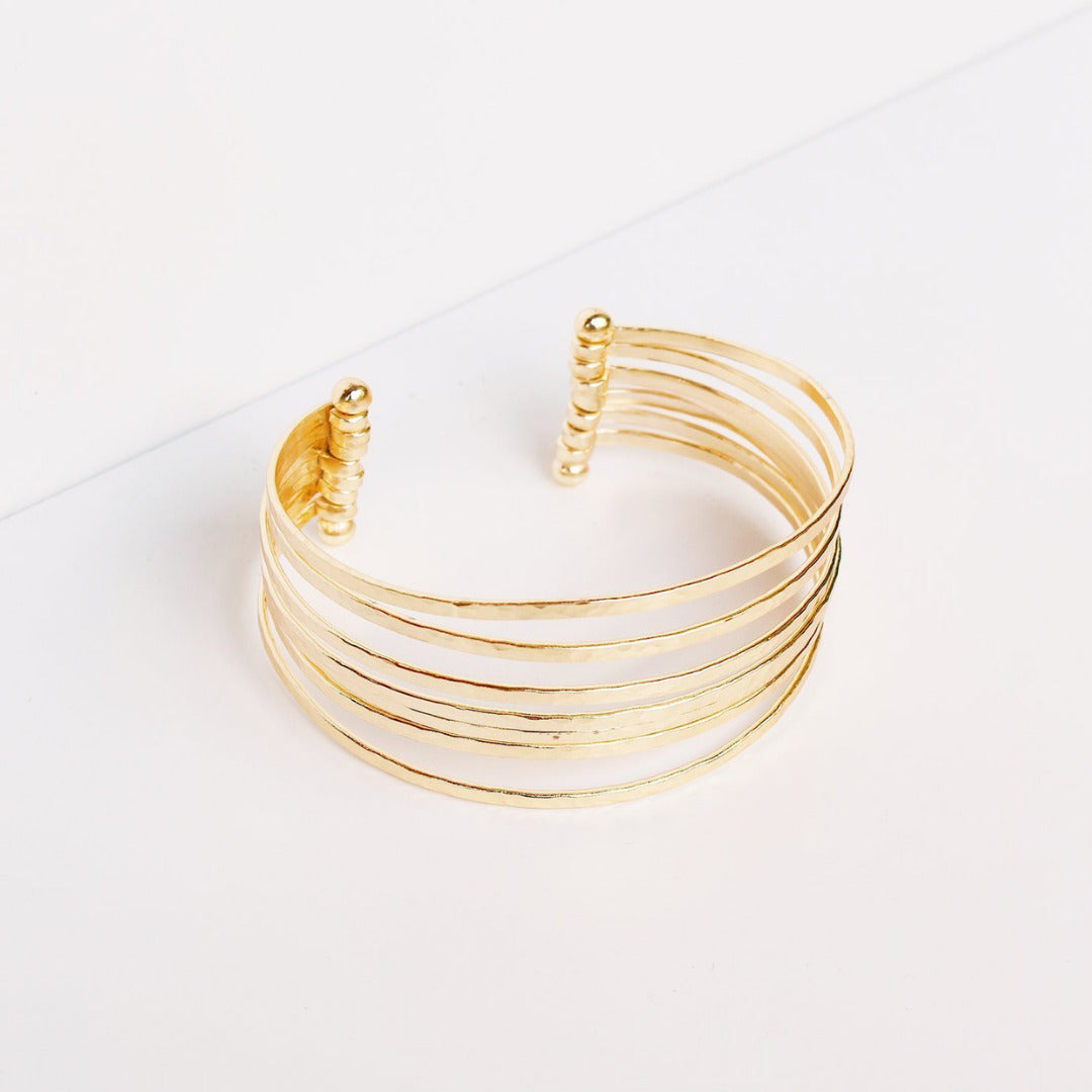 Gold Linear Cuff Bracelet