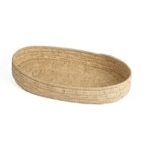 Natural Raffia Patterned Oval Tray