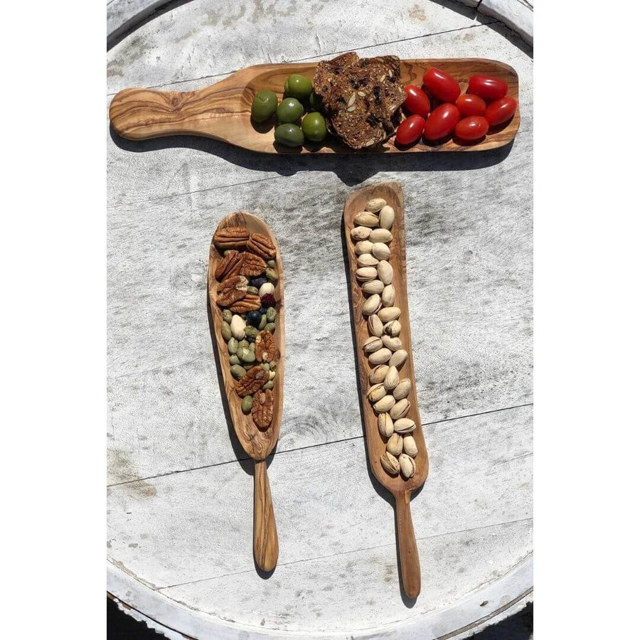 Olive Wood Narrow Oval Tapas Dish