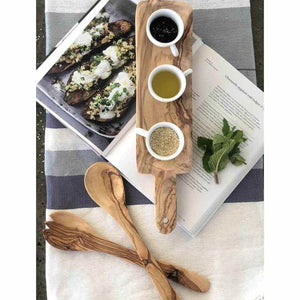 Olive Wood Salad Serving Set
