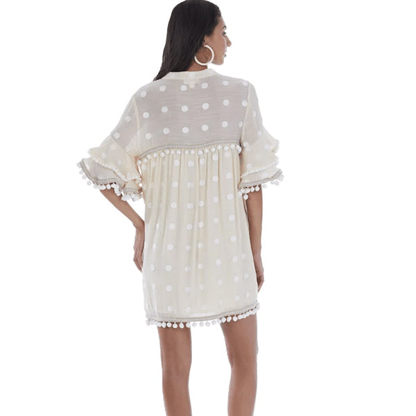 Pom Pom Embroidered Dress