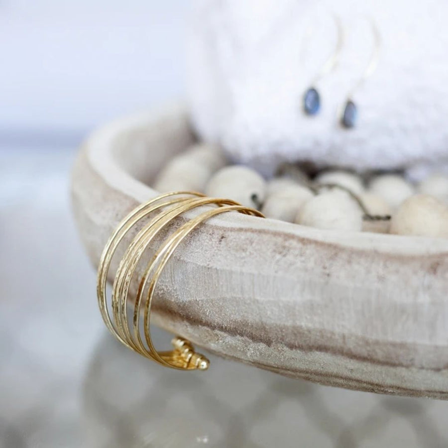 Gold Linear Cuff Bracelet