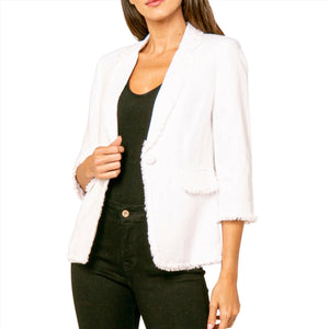 Stylish White Linen Blazer