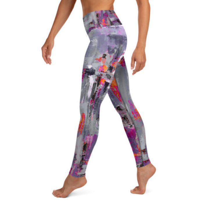 Gray Purple Flame Yoga Pant