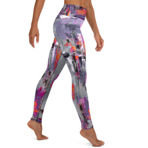 Gray Purple Flame Yoga Pant
