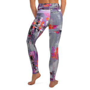 Gray Purple Flame Yoga Pant