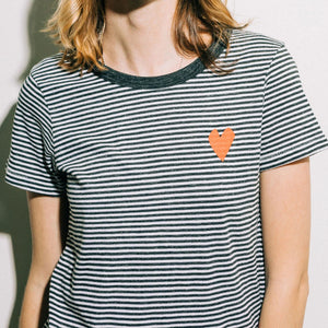 Stripe Heart Tee